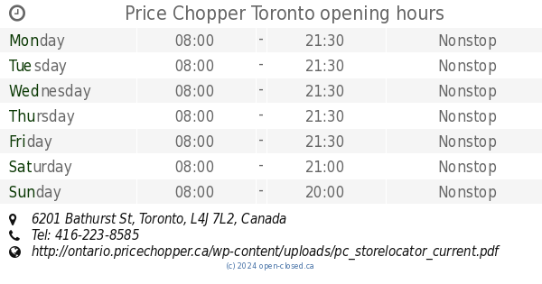 price chopper hours