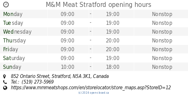 M M Meat Stratford Opening Hours 852 Ontario Street