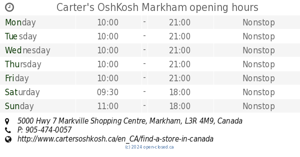 Carter's oshkosh hot sale markville mall