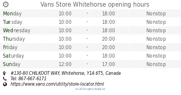 vans stores whitehorse canada