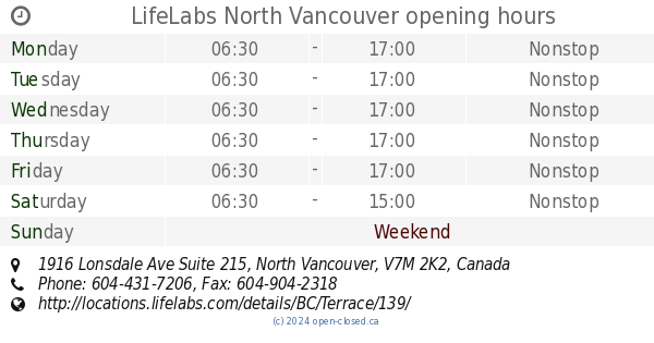 Lifelabs lonsdale avenue deals north vancouver bc